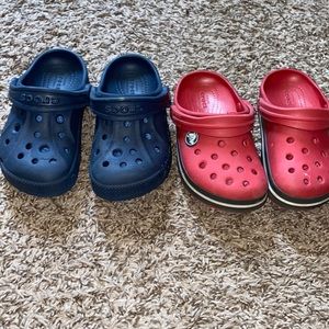 2 pairs of Toddler boy crocs